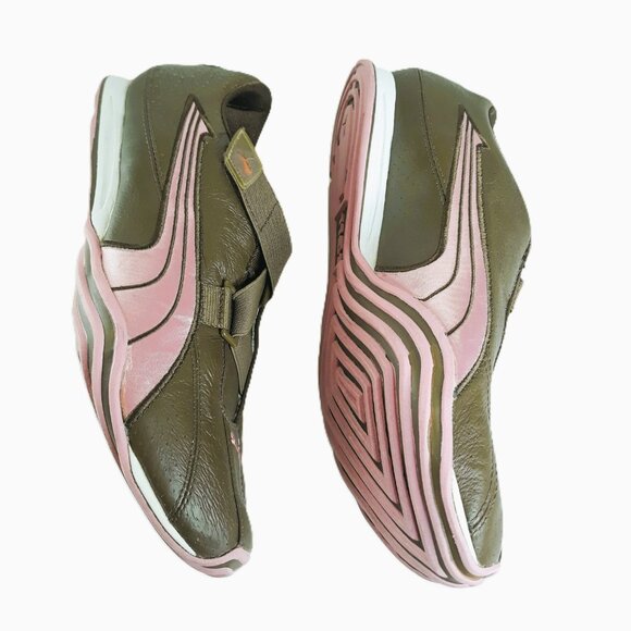 Puma Speedcat Chocolate Brown & Pink Leather Sneaker 10 Hook & Loop Closure - Picture 5 of 13